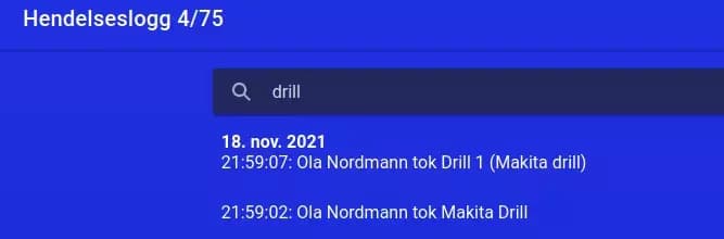 Search in log