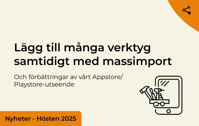 Lägg till många verktyg samtidigt med bulkimport