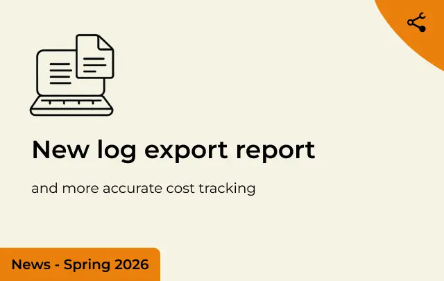 New log export report, and more accurate cost tracking