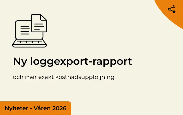 Ny loggexport-rapport, och mer exakt kostnadsspårning