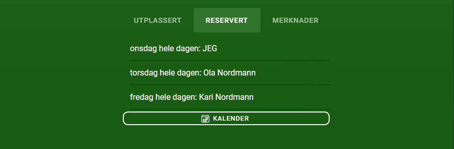 Reservation calendar: Select full days